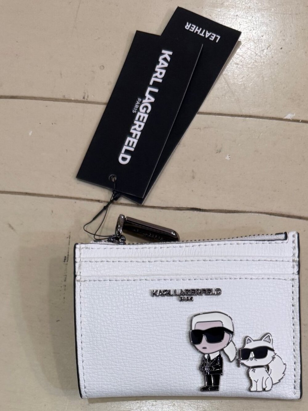 Karl Lagerfeld  Paris Card Case Duo Euro Pin Small White